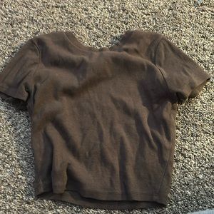 light brown garage crop top